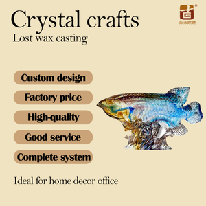 Liuli Кристалл Золотой Дракон рыба ремесла Хрустальные стеклянные фигурки рыбы статуэтки рыбы - Product Image 4