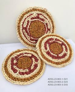 Eco-friendly Natural Woven Corn Bran Round Tablemat Tea Cup Mat Straw <b>Rattan</b> <b>Placemat</b> Heat Insulation Coasters from Vietnam - Product Image 5