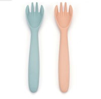 Ensemble cuillère et fourchette pour bébé en silicone de qualité alimentaire sans BPA avec bol à ventouse antidérapant en forme d'ours de dessin animé pour l'apprentissage de la mangeoire