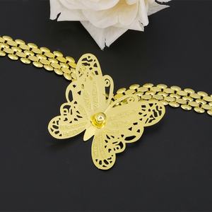 Juego de Joyería de Mariposa para Mujer JXX, Collar y Aretes de Latón Chapado en Oro para Bodas, Fiestas y Compromisos, Venta al Por Mayor - Product Image 4