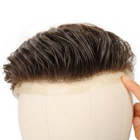TUL22 Cheveux Indiens Naturels Invisible German Lace Hairline 100% Cheveux Vierge Toupet Perruques Homme Haute Définition Rentable Onde Naturelle
