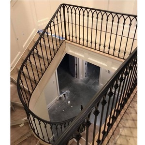 Puerta de Hierro de Estilo Francés Montada en la Parte Superior con Acero Sólido de 14x14mm, 14x6mm y Servicio de Diseño 2D y 3D para Edificios - Product Image 1