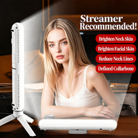 Lampe LED portable sous le menton et le cou, 3 couleurs, intensité réglable, pour diffusion en direct, éclairage du visage, éclairage de la peau du cou, élimination des rides du cou