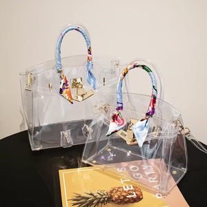 Nuova Borsa <span class=keywords><strong>a</strong></span> Tracolla Impermeabile in PVC Trasparente, Elegante e Versatile per Donne, Stile Spiaggia - Product Image 6