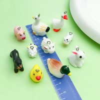 Breloques en résine multi-motifs animaux mignons (agneau, oie) pour la fabrication de bijoux DIY, bracelets, colliers, porte-clés et artisanat
