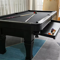 Table de billard professionnelle de 9 pieds en bois massif, style rétro classique, personnalisée en usine, avec poches en cuir, qualité tournoi