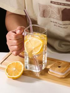 Taza de cristal de forma cuadrada de gran oferta con logotipo personalizado y tapa de Bambú - Product Image 2