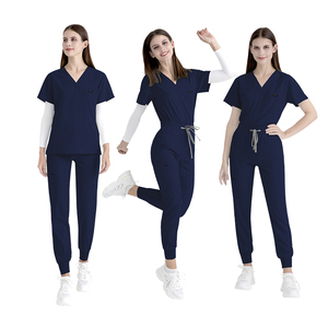 Conception de grande taille personnalisée avec col en V haut à fente latérale Ensembles d'uniformes d'allaitement Ensembles de jogging pour infirmière - Product Image 3