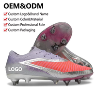 Chaussures de football personnalisées en gros de l'usine source, avec logo, OEM ODM, crampons professionnels unisexes, tige en cuir véritable à cheville basse