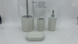<span class=keywords><strong>Ensemble</strong></span> d'accessoires de salle de bain en céramique moderne écologique de luxe en quatre pièces, forme personnalisée, en stock, décoration d'intérieur, prix bas - Product Image 3