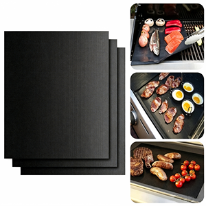 Tapis de cuisson pour barbecue en fibre de verre enduite de PTFE noir, épaisseur 0,1/0,2 mm, antiadhésif, compatible lave-vaisselle, écologique, 30x60 cm - Product Image 6