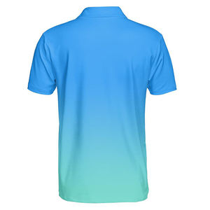 Camisetas transpirables de color degradado, ropa deportiva de LICRA de poliéster personalizada, camiseta de Golf elástica sublimada para hombre - Product Image 4