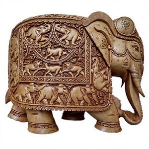 Tirelire en bois poli, artisanale et personnalisée, en forme d'éléphant, écologique, à suspendre, décoration murale, cadeau - Product Image 1