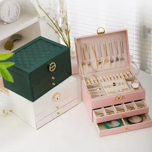 Clear Acrylic Jewelry Organizer 3 Drawers Velvet Lining <b>Display</b> <b>Case</b> for Rings Earrings Necklaces - Product Image 6