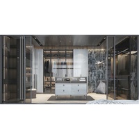 Meubles de chambre à coucher modernes personnalisés en usine grande armoire de rangement brillante armoire dressing armoire combinaisons de couleurs stratifiées