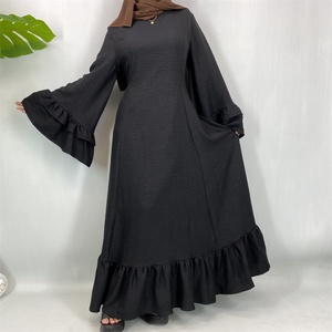 Fashion Pleated Big Hem Flared Party Dress with <b>Back</b> <b>Ties</b> Perfect for Muslim Women Evening and Special Occasions (6896) - Product Image 3