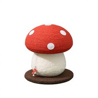 Vente en gros OEM personnalisé : Griffoir et tour d'escalade pour chat en sisal manuel, durable et anti-chute, avec jouet boule à griffer en forme de champignon rouge
