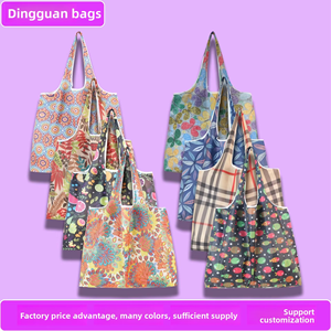 Elegante Bolsa de Almacenamiento Portátil de Poliéster con Estampado de Letras |   Bolsa de Compras Plegable Ecológica Personalizable de Gran Capacidad para - Product Image 1