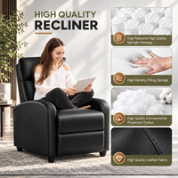 Fauteuil inclinable manuel avec massage et chauffage, fauteuil simple à dossier haut pour salon et home cinéma