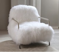 Chaise simple de concepteur Cyber rouge crème sofa paresseux de luxe léger pour la maison meubles décontractés chaise cosmétique de habillage de laine