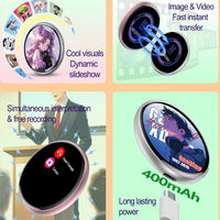 Badge numérique intelligent portable Gamegaga Y E01 avec écran tactile de 1,7 pouce, photo et vidéo personnalisables, contrôle par application