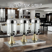 Distributeur de boissons et de jus en acier inoxydable Ding Yong KL020 pour hôtels et restauration, 8L, de qualité alimentaire, rafraîchisseur à glace, rond, en libre-service