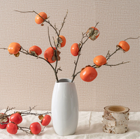 Gesimuleerde Persimmon Bloemen Takken Vruchten Bomen Nieuwe Chinese Stijl Woonkamer Decoraties Gesimuleerde Persimmon Boom Decoratie