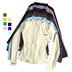 Chaqueta de Yoga con Cierre Completo y Logotipo Personalizado, Ajuste Delgado, Sensación Ligera y Transpirable, Top Deportivo para Gimnasio, Alta Elasticidad, Chaqueta de Fitness para Mujer - Product Image 1