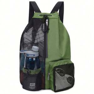 New Arrival Mesh Swimming Bag Lightweight Foldable <b>Drawstring</b> <b>Backpack</b> Sports Gym Bag - Product Image 3