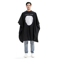Capes de salon de coiffure professionnelles étanches de marque privée avec grande fenêtre visible pour téléphone portable 18A-H