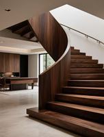 Marches d'escalier en bois de style moderne Idao, épaisseur 6 mm, écologiques, imperméables, pour appartement, villa, hôpital, hôtel, bureau