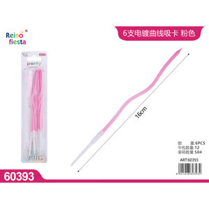 6 pezzi 16cm di lunghezza rosa ricurvo di plastica cannucce compostabili PLA Party bomboniere per bevande e bevande - Product Image 1