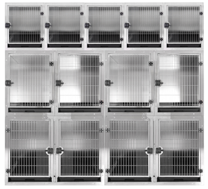 قفص الكلاب الأليفة القابل للطي من الفولاذ المقاوم للصدأ وحدات مع جدران صلبة قابلة للتنفس ونمط حيواني - Product Image 1