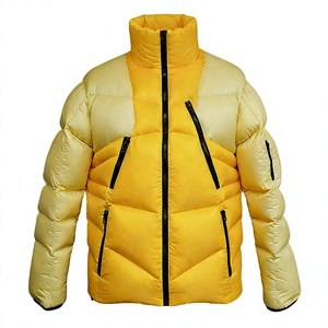 Chaqueta Acolchada para Hombre con Bloques de Color, Cuello Alto, Cierre de Cremallera, Cortavientos, Ropa Exterior Casual de Invierno, Acolchado Grueso de Poliéster - Product Image 2