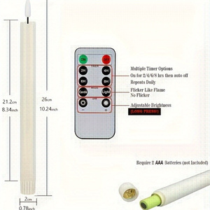 3D nero stoppino LED <span class=keywords><strong>a</strong></span> <span class=keywords><strong>batteria</strong></span> tremolante senza fiamma candele coniche con telecomando elettrico candele finestra Set di 6 - Product Image 3