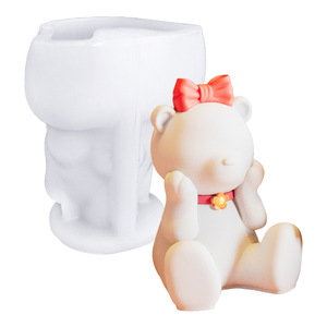 Early Riser DIY hecho a mano tridimensional oso vela molde oso papá oso madre aromaterapia yeso adornos molde de silicona - Product Image 5