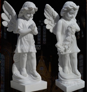 Statues de Cherub <span class=keywords><strong>gardien</strong></span> <span class=keywords><strong>en</strong></span> marbre blanc, <span class=keywords><strong>statue</strong></span> d'église, <span class=keywords><strong>jardin</strong></span>, <span class=keywords><strong>pierre</strong></span> de prière, petit <span class=keywords><strong>ange</strong></span>, à vendre - Product Image 3