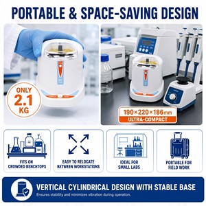 Centrífuga de Laboratorio Científica <span class=keywords><strong>Digital</strong></span> LCD de 2500 rpm, Capacidad para 2 Placas PCR, 500xg RCF, para Tiras ELISA y Tubos - Product Image 5