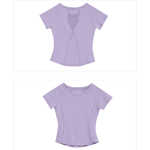 Wholesale Women's Mesh <b>Back</b> Short Sleeve Yoga T Shirt Slim Fit Quick Dry Athletic <b>Top</b> Breathable Running Pilates Workout Tee - Product Image 6