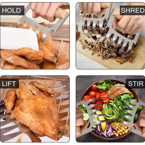 Thép không gỉ gấu móng vuốt kéo thịt lợn Shredder băm nhỏ dĩa BBQ móng vuốt thịt Shredder - Product Image 6