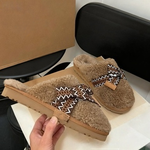 Chaussons UGGs tendance, avec un grand nœud en laine bouclée, confortables et chauds, pour femmes, avec fonction de massage - Product Image 6