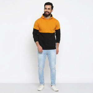 Wholesale Men's Regular Fit Pullover Hoodies Polyester/Cotton <b>Thick</b> <b>Fleece</b> Quick Dry Breathable Drop Shoulder Customized - Product Image 1
