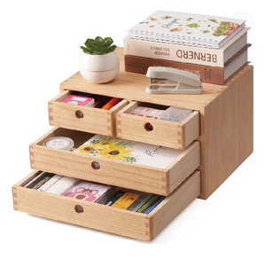 Organisateur de <span class=keywords><strong>bureau</strong></span> en bois <span class=keywords><strong>laqué</strong></span> avec 4 tiroirs, espace de travail, boîte de rangement pour documents de <span class=keywords><strong>bureau</strong></span>. - Product Image 1