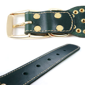 <span class=keywords><strong>Collar</strong></span> de Lujo para Mascotas con Tachuelas Anti-Mordidas, Hebilla de Latón Elegante, <span class=keywords><strong>Collar</strong></span> de Cuero Genuino para Perro, <span class=keywords><strong>Collar</strong></span> de Diseño con Remaches y Pedrería - Product Image 2