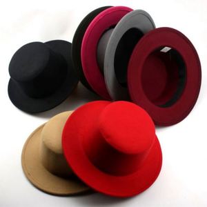 2023 Custom Women Vintage Plaid Wool Felt Flat Wide Brim Cheap Dropshipping Fedora Hat - Product Image 1