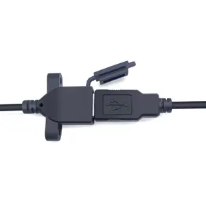 USB femmina con foro per vite adattatore per montaggio a pannello cavo esterno a cavo terminale XH 2.54 con coperchio antipolvere