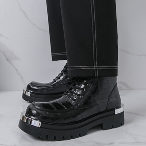 Chaussures en PU à lacets pour hommes, style business décontracté, bout rond, chaussures habillées, chaussures décontractées - Product Image 3