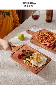Planche à steak et à <span class=keywords><strong>pizza</strong></span> carrée en bois massif, épaisseur 2,0 <span class=keywords><strong>cm</strong></span>, écologique et isolante, plateau multifonctionnel - Product Image 6