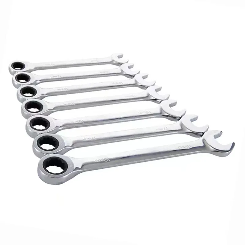 Chrome Vanadium Steel 72T Combination Ratchet Wrench Plum Wrench Double Head Open Ended Wrench