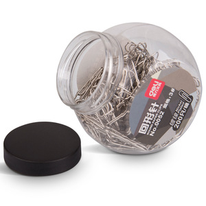 Deli Round Paper Clips 3# Nickel Plated 200 Pieces Barrel Office Supplies - Product Image 2